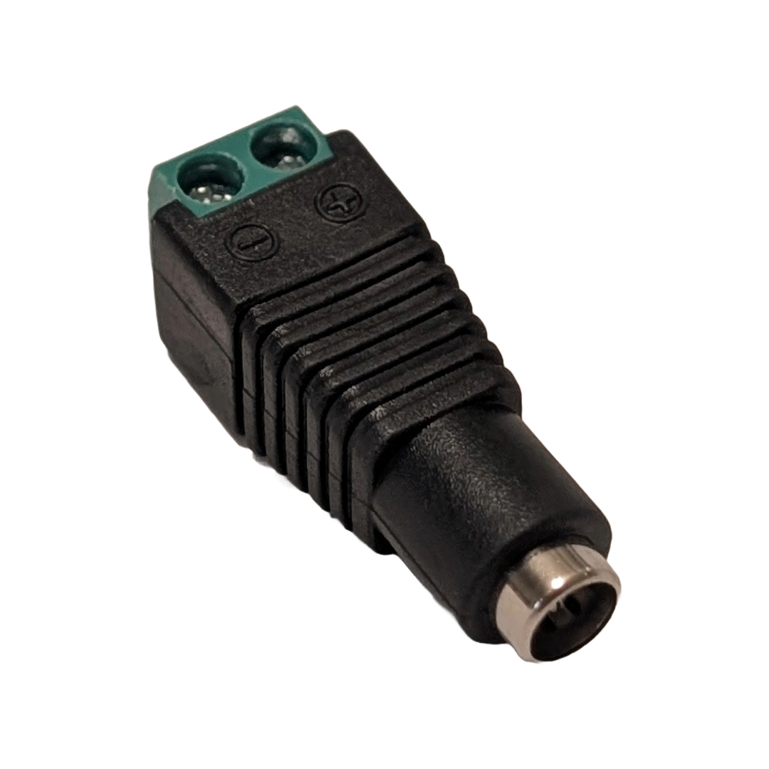 5.5mm x 2.1mm Female Power Connector Adapter with Screw Block