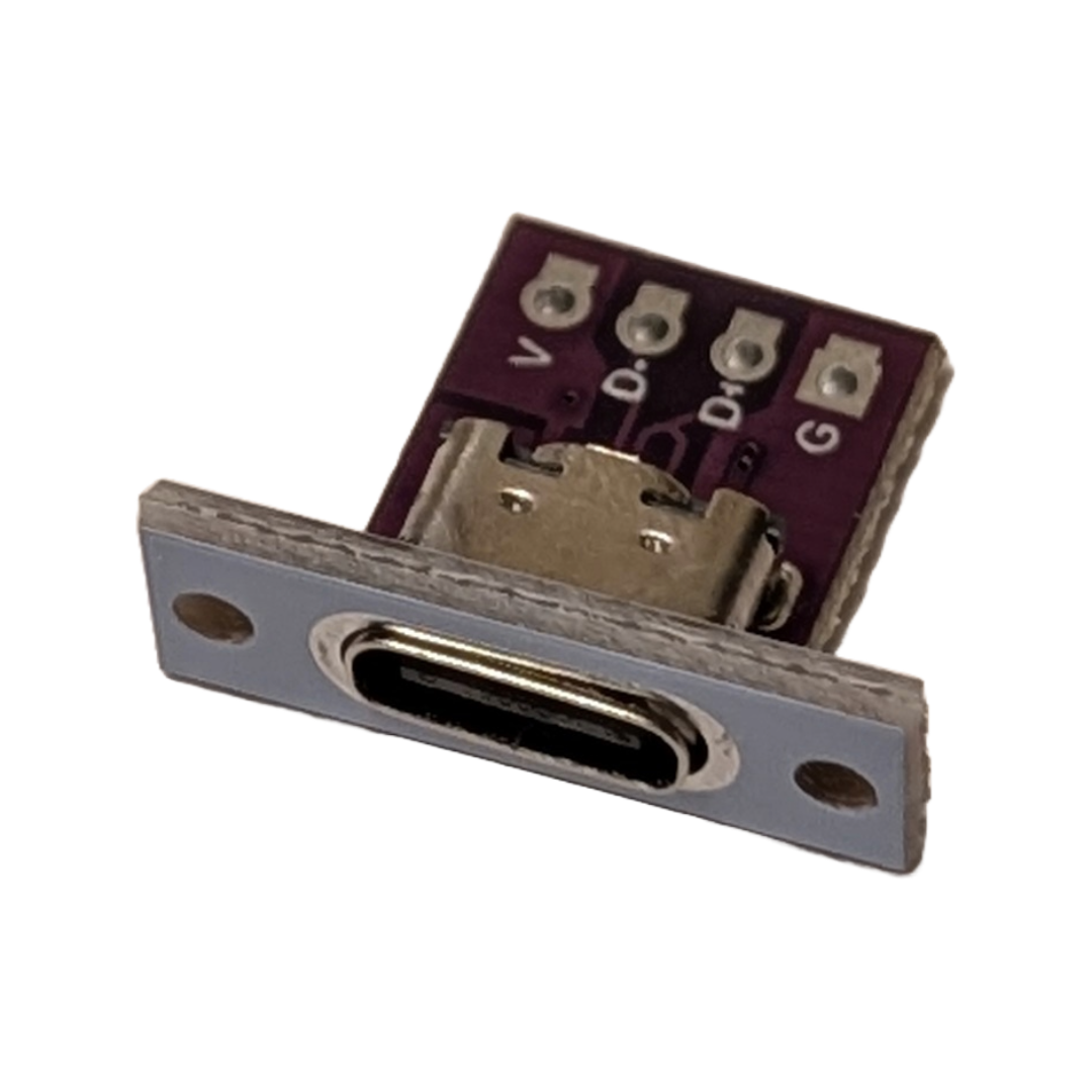 USB Type-C Female Breakout Board Adapter with labeled pinouts